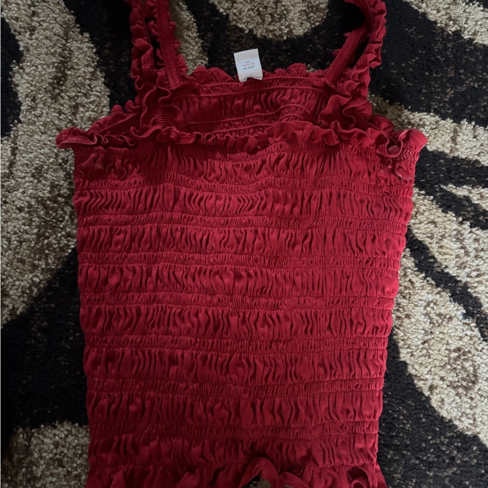Red Ruffled Kids One Piece